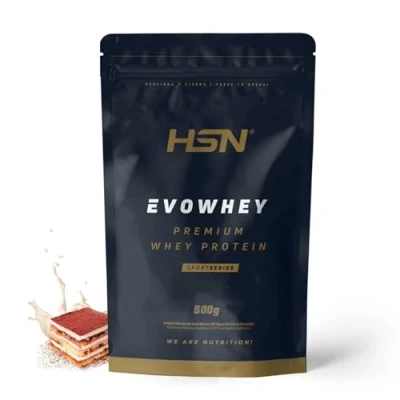 Imagen de HSN Evowhey Protein Tiramisú 500g = 17 Tomas por Envase Concentrado de Proteína Suero 100% Whey Concentrate (WPC) No GMO, Vegetariano, Sin Gluten ni Soja