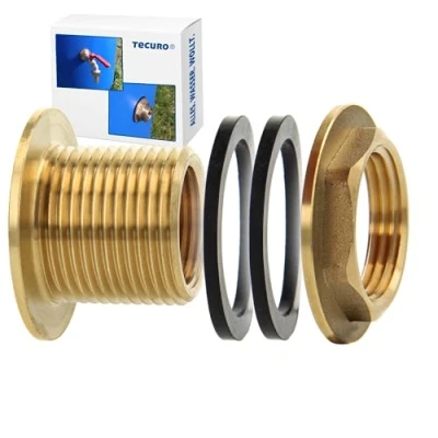 Imagen de Juego de tornillo y arandelas para grifo barril (latón, rosca 3/4&quot;) Tecuro