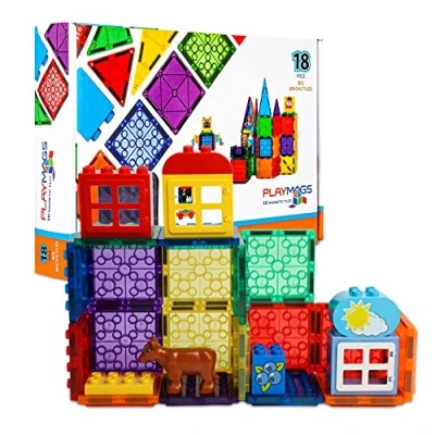 Imagen de Playmags Azulejos magnéticos, Ladrillos de construcción Bloques magnéticos exclusivos, Desarrollo Habilidades, A Partir 3 años (Azulejos Grandes)