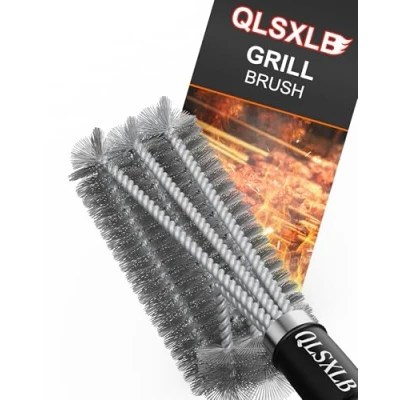 Imagen de QLSXLB Cepillo de Barbacoa, Barbacoa Limpieza con Cerdas Alambre Acero Inoxidable y Mango Aislamiento Térmico Grill Brush para Parrilla Gas Carbón