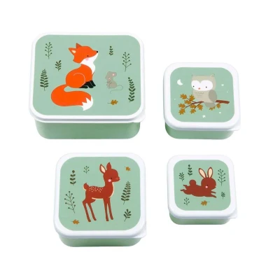 Imagen de Cajas de merienda Amigos del bosque verde A Little Lovely Company