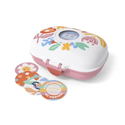 Imagen de Monbento caja de té infantil gram gráfica Papercut merienda sin BPA ideal para escuela, pícnic, vacaciones, niña con diseño flores personalizable y resistente