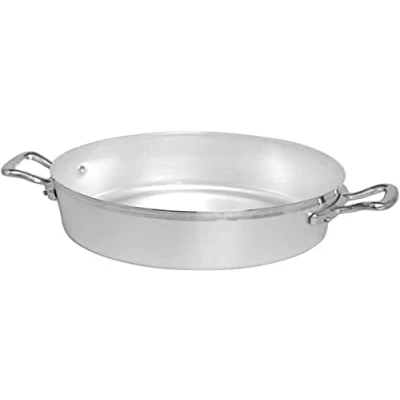 Imagen de Ollas Baja cazuela Agnelli, Aluminio BLTF, con 2 Asas en Acero Inoxidable, Plata, 24 cm