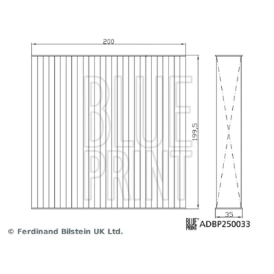 Imagen de BLUE PRINT ADBP250033 Filtro de habitáculo antipolen 200 35 SSANGYONG: Korando IV SUV, Tivoli SUV