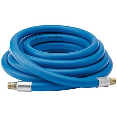 Imagen de Draper Manguera de aire PVC 5 m, presión máxima 16 bares, 260 psi, conectores latón BSP 3/8 pulgadas, orificio 10 mm, herramientas compresor aire, 38335