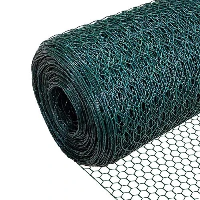 Imagen de VOUNOT Red Alambre Hexagonal, Rollo Malla Metalica, Tamaño de 13mm, 100 cm (H) x 25 m (L), Revestimiento PVC, Verde