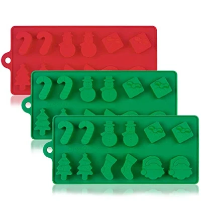 Imagen de YuCool 3 Moldes de Silicona Navidad Antiadherente,Moldes Jabon Bricolaje Dulces Navideños Molde para decoración Fiestas, con Forma árbol