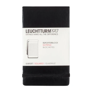 Imagen de LEUCHTTURM1917 333843 Bloc de reportero (A6), tapas duras, 188 páginas numeradas, cuadriculada, negro