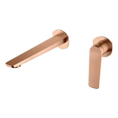 Imagen de MICE Grifo monomando empotrado para lavabo hecho de latón Griferia empotrada lavamanos apto agua frio/caliente Oro Rosa Cepillado GLN047/ORC