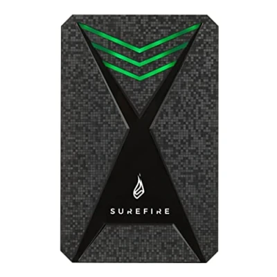 Imagen de Surefire Hard Drive 2.5 Gaming I 2 TB Negro Disco Duro Externo Adaptador USB C Windows &amp; MacOSx iluminación LED RGB hasta 140MB/s PC Playstation Xbox Powered by Verbatim