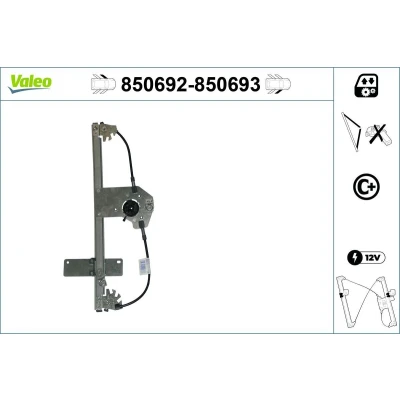 Imagen de Valeo Elevalunas Delante, izquierda eléctrico sin electromotor para vehíc. con volante a la función de confort 850692