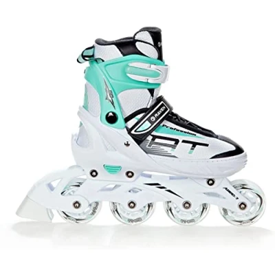 Imagen de Patines en línea Raven Profession Ajustables Opcional como 2 1 (Blanco/Menta, 38 42 (25 cm 27,5 cm)