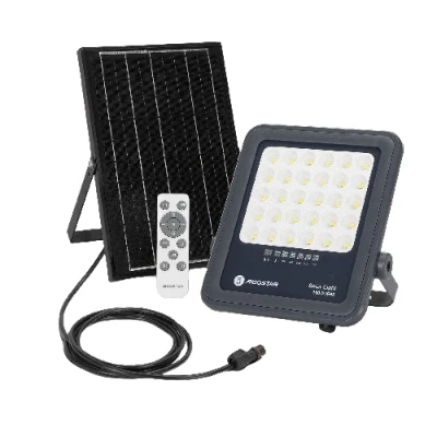 Imagen de Aigostar Foco proyector LED solar con control remoto,Focos solare de 100W,1000LM,luz blanca fría 6500K,IP65 impermeable Luz exterior,para jardín,terrazas,caminos,garajes,cable 2M