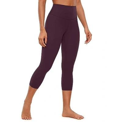 Imagen de CRZ Yoga Butterluxe para Mujer Cintura Alta Salón Legging 53cm Ejercicio Capri Pantalones Morado Oscuro 42