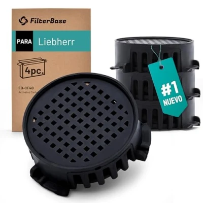 Imagen de FilterBase® 4 filtros de carbón activo para Liebherr 9096342 y Miele 10806820