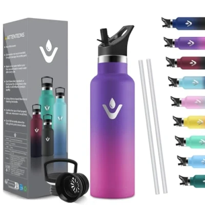 Imagen de HoneyHolly Botella Agua Acero Inoxidable Niños 500ml Termica Sin BPA, 12H Caliente/24 Frío, para &amp; Adultos, Deporte, Oficina, Yoga