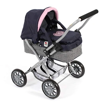 Imagen de bayer Chic 2000 Cochecito de muñecas, Color Melange Gris Navy, 56 x 37 cm (555 26)