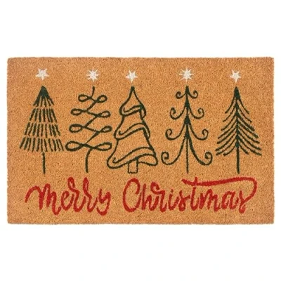 Imagen de Hanse Home Felpudo de Coco para Navidad, Antideslizante, Interiores, Five Christmas Trees, Fibra Entrada y Exterior Cubierto, 40 x 70 cm