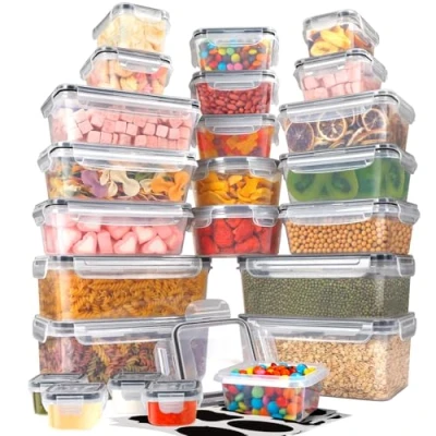 Imagen de YOCOLE Recipientes Alimento Plástico 48 Piezas (24 y 24 Tapas), 2,2L Envases Herméticos Contenedores Comida Cocina para Lavavajillas, Microondas, Congelador