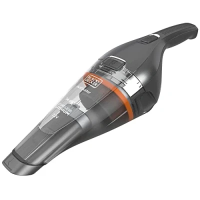Imagen de Black+Decker NVC220WC QW Aspiradora de Mano inalámbrica, Tecnología Litio 7.2V, Capacidad del Recipiente, 385 ml, Base Carga e indicador, Color Cromado
