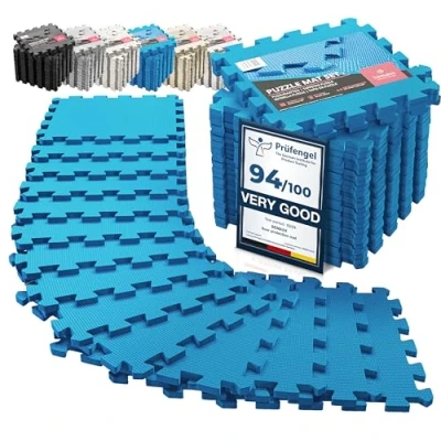 Imagen de Esterilla Fitness Puzzle para Suelos de Gimnasio Set Protección Goma Espuma Losas Caucho Máquinas Deporte, Alfombrilla Protector Expandible Tatami Tapiz Alfombra Colchonetas Pesas Gym
