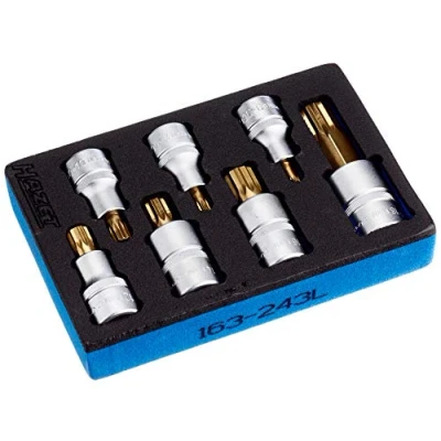 Imagen de HAZET 163 243/7 Juego de tubos 7 XZN, Safety Insert System cuadrado