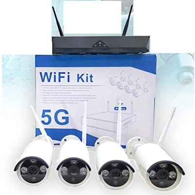 Imagen de Kit de videovigilancia inalámbrico Full HD 4 Canales WiFi Remoto IP 5G DVR NVR LAN