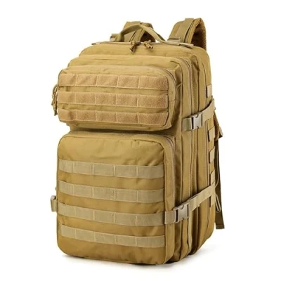 Imagen de smallrun Mochilas Tácticas Militares 45L Mochila del ejército Gran Capacidad Crossfit Plegable Impermeable Montañismo, Senderismo, Acampada (KAQUI, 45L)