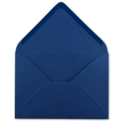 Imagen de 25 DIN C6 Azul Noche Sobres 114 X 162 mm, 120 g/m² nassklebung Carta de fundas sin ventana para invitaciones &amp; Mensajes glüxx en su Agent