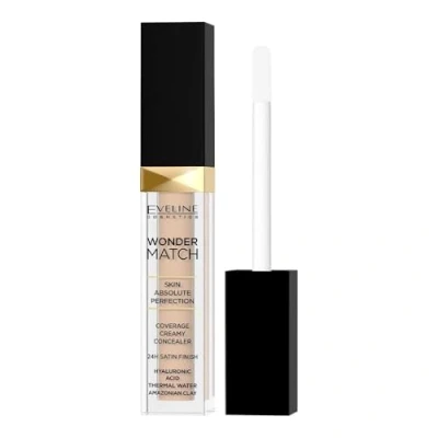 Imagen de Eveline Cosmetics Wonder Match Corrector líquido nº 05 Porcelain Hidratante y antienvejecimiento con ácido hialurónico, agua termal arcilla amazónica