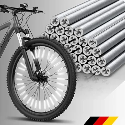 Imagen de Velmia Reflectores para radios [72 Piezas] Visibilidad de 360 y fácil Montaje Reflectantes Bicicleta con Material Reflectante