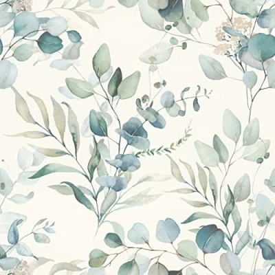 Imagen de Rasch Papel pintado 300215 pintado, diseño de eucalipto y plantas verdes