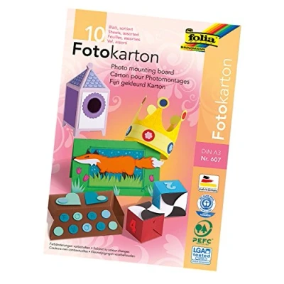 Imagen de Folia Bringmann Cartón para fotomontajes (A3, 10 unidades, 300 g, colores variados)