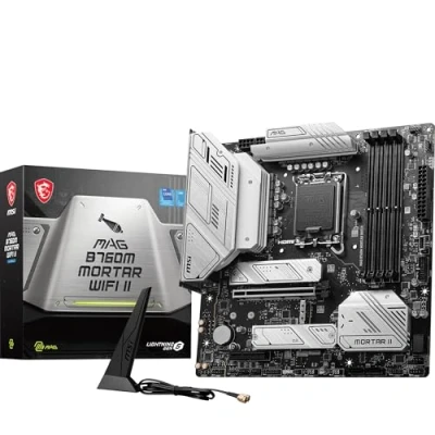 Imagen de MSI mag B760M Mortar WiFi II Placa Base mATX Compatible con procesadores Intel Core de 12ª, 13ª y 14ª generación, LGA 1700, DDR5 7800+MHz/OC, 1 x PCIe 5.0 x16, 3 M.2 Gen4, 2.5G LAN, Wi Fi 6E