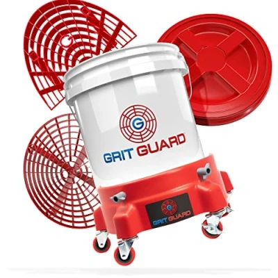 Imagen de detailmate Juego profesional de cubo lavado GRITGUARD US 3.5GAL bucket + tapa Gamma Seal rejilla Grit Guard carrito para el a mano en coche