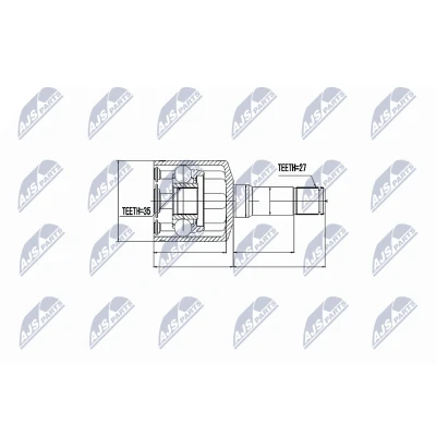 Imagen de NTY NPW PL 011 Junta Homocinética Caja de cambios manual Eje delantero, izquierda, derecha, lado engranaje OPEL: Zafira A