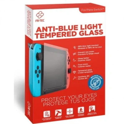 Imagen de Protector pantalla FR TEC, Para Nintendo Switch, Vidrio templado, Filtro luz azul, Transparente