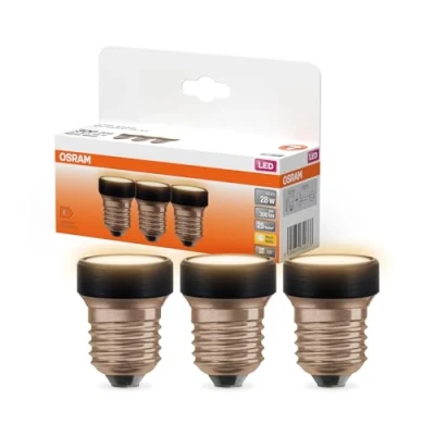 Imagen de OSRAM LED FLAT Lámpara, paquete de 3 bombillas, ultra compacta, reemplaza bombillas incandescentes tradicionales 28W, 3.5W, blanco cálido, E27