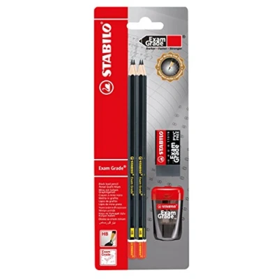 Imagen de STABILO Lápiz de grafito Exam Grade Blister con 4 unidades + 1 borrador sacapuntas