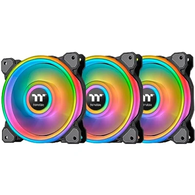Imagen de Thermaltake Riing Quad 12 RGB Radiator Fan TT Premium Edition 3 Pack/Case Fan, Color Negro