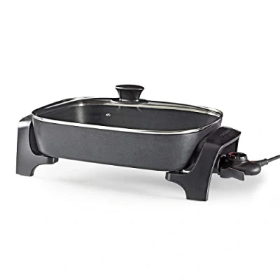 Imagen de Nedis Sartén eléctrica multifuncional de aluminio fundido y con tapa cristal Adecuada para el lavavajillas diámetro 40 cm Negro