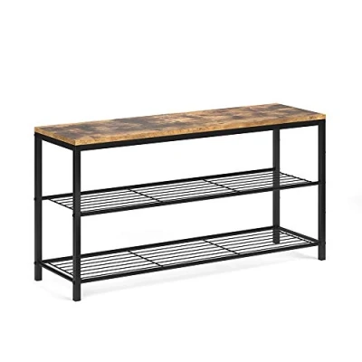 Imagen de Vicco Banco para Zapatos Fyrk, Roble rústico/Negro, 100 x 51.5 cm