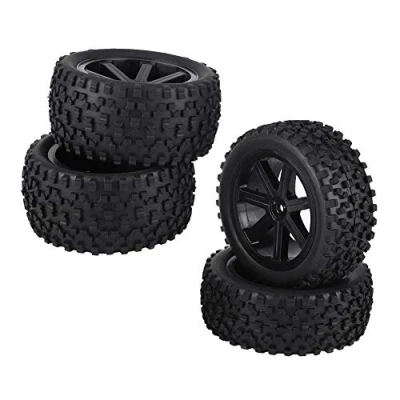 Imagen de Dilwe Neumático de Goma RC, Alto Rebote, Antideslizante, Buen Agarre, 4 Piezas/Juego, para 1/10 ZD Racing Buggy Crawler Car (Negro)