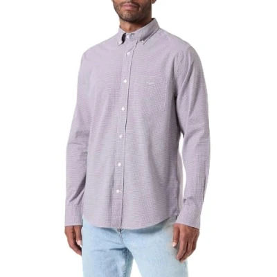 Imagen de GANT Reg Poplin Micro Gingham Camiseta Camisa, Plumped Red, XL Hombres