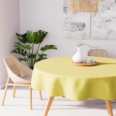Imagen de Soleil d&#039;ocre Mantel Antimanchas Alix Redondo, Verde (Verde Limón), Diametre 180 cm