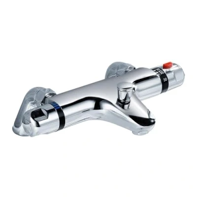 Imagen de VeeBath DCP650 Perth Deck Grifo Mezclador termostático para bañera y Ducha, Cromado