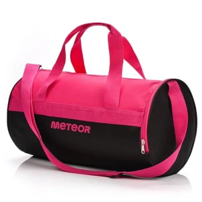 Imagen de Bolsa Deporte Viaje Gimnasio con Compartimento Separado para Zapatos Duffle Bag Hombre Mujer Ultraligera Plegable Deportiva 25 L Yoga Fin de Semana (Rosa/Negro, L)