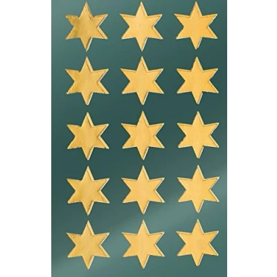 Imagen de Avery 52809 pegatinas de Navidad, estrellas, papel satinado, 2 hojas, 66 pegatinas, oro
