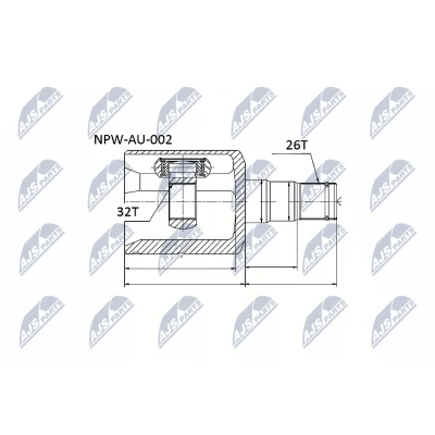 Imagen de NTY NPW AU 002 Junta Homocinética SEAT: Leon II Hatchback, Ibiza 3, Altea XL, VOLKSWAGEN: Golf 5, Touran I, Polo IV AUDI: A3 Hatchback