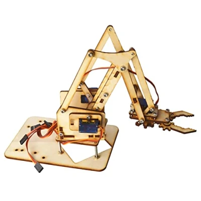 Imagen de Keenso Kit de Brazo robótico, Raspberry Pi SNAM1500 4 DOF mecánico robótico Madera sg90 Servo para DIY Robot